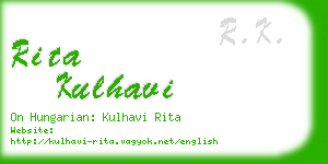 rita kulhavi business card